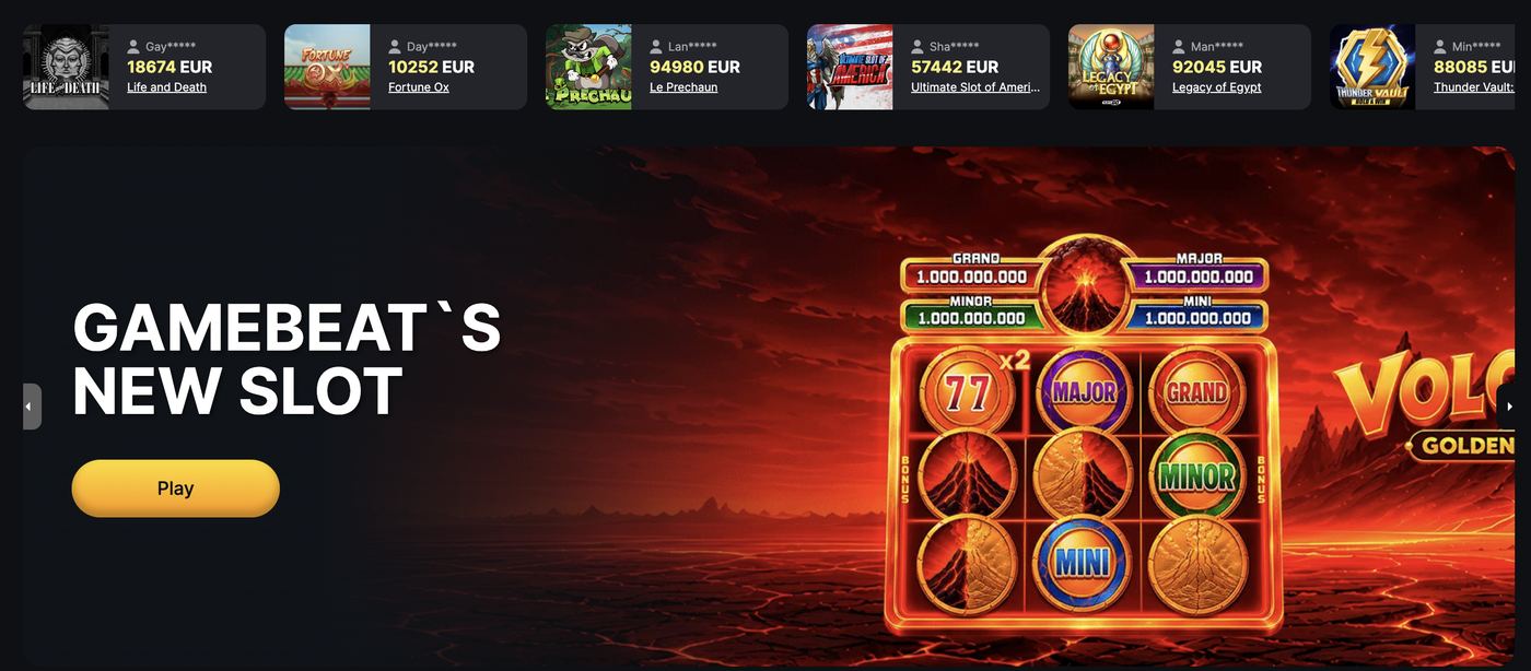 Spiludvalg hos Winhero Casino